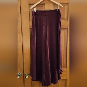 Quince Washable Stretch Silk Palazzo Pants in Wine Tasting Red- NWT